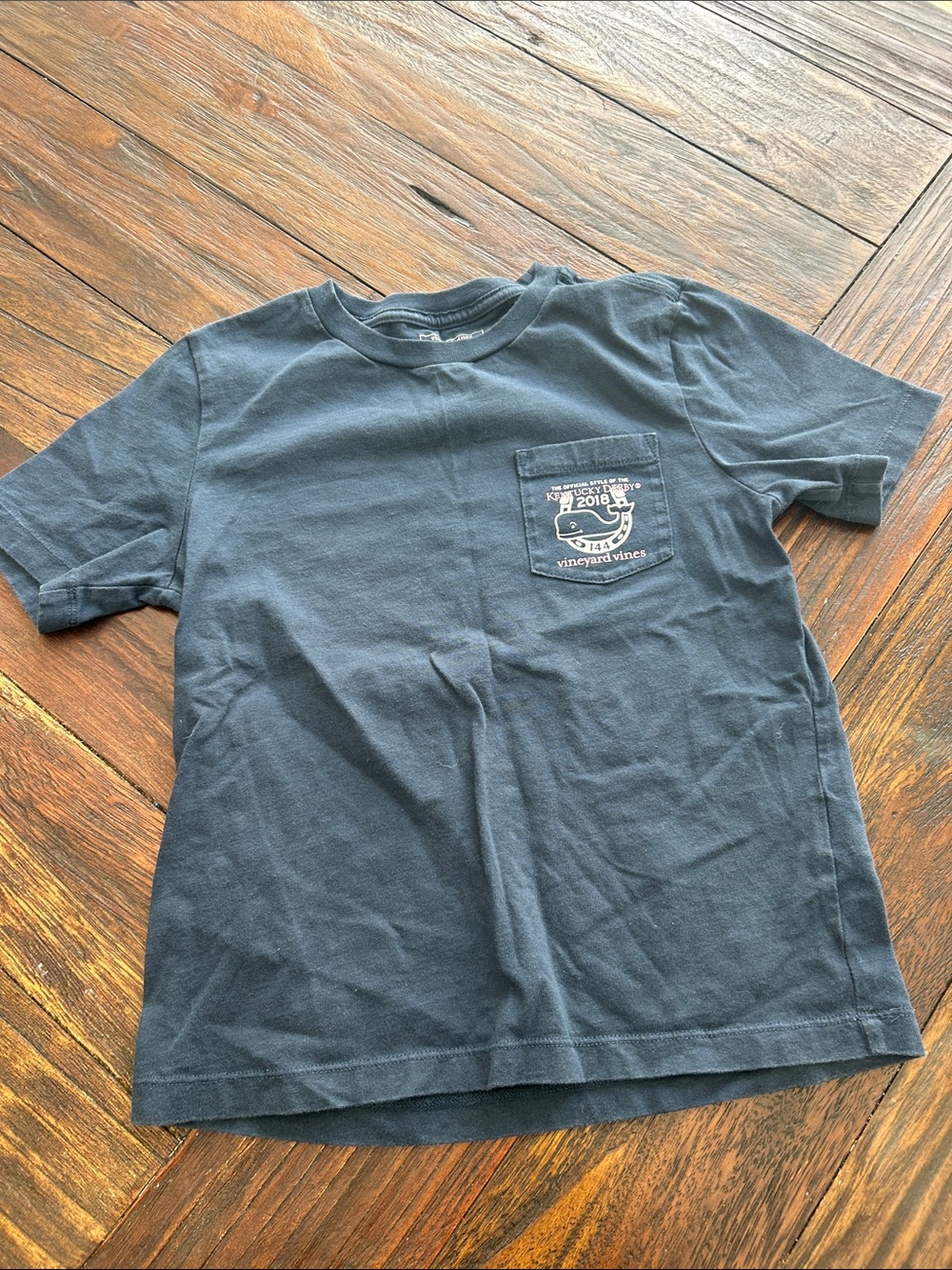 Vineyard Vines Navy Short-Sleeve Pocket Tee with Chest Logo
